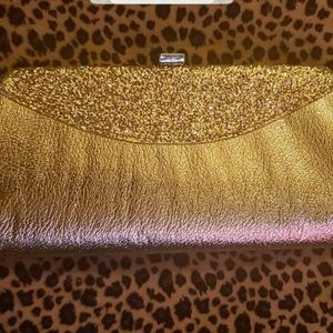 Vintage, retro, gold, sequins, clutch, purse chain
